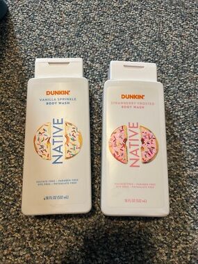 Dunkin Native Body Wash - 1 Strawberry Frosted & 1 Vanilla Sprinkle